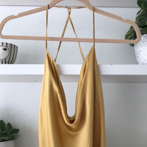 Vintage 90’s 100% Silk Dress Silk Slip Dress Tie Back Backless Maxi Slip Prom - Picture 5 of 8